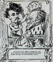 Richard Wagner et Louis II de Bavière dans une caricature allemande