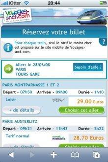 Le site de la SNCF passe à l’iPhone