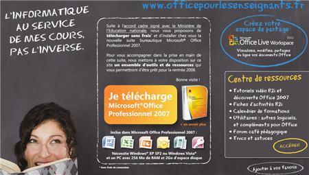 Office 2007 gratuit pour les enseignants !