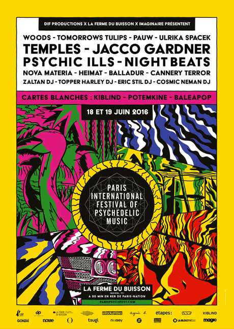 Paris International Festival of Psychedelic Music - Woods, Jacco Gardner, Ulrika Spacek, etc - Noisiel, la Ferme du Buisson - 19 juin 2016