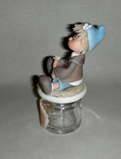 Pot à dragée avec p'tit Bambin Pot à dragée avec p'tit Bambin