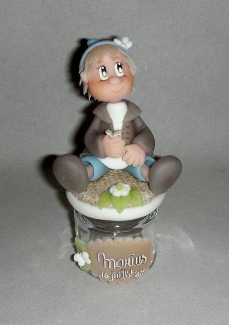 Pot à dragée avec p'tit Bambin Pot à dragée avec p'tit Bambin