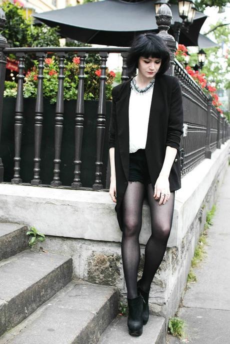 elegant black white outfit