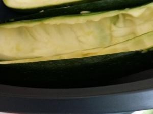 Prépartion des fonds de courgettes