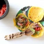 Tacos maison : galettes de maïs, guacamole et boeuf aux oignons