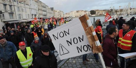 En mars à La Rochelle, pendant l'une des nombreuses manifestations organisées contre la loi El Khomri