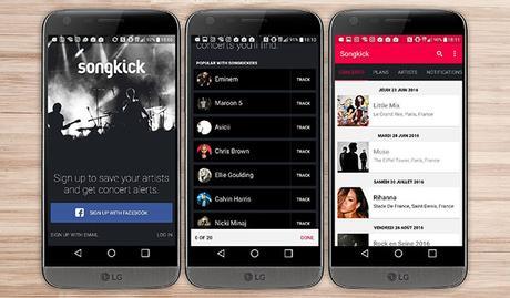 Songkick : pour les fans de musique LG G5