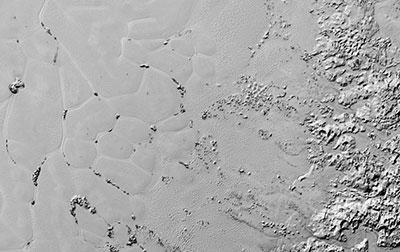 Image of Sputnik Planum on the surface of Pluto taken by the New Horizons spacecraft