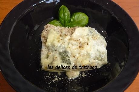 pavé de cabillaud au roquefort et noisettes