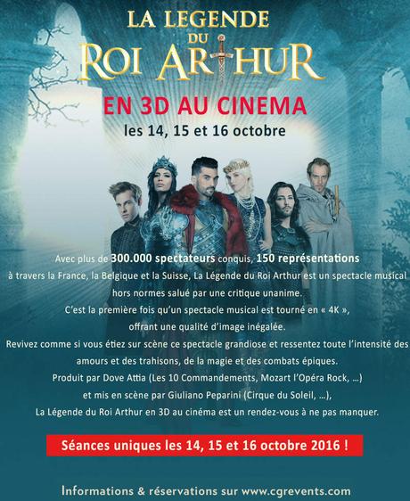 La Comédie Musicale LA LÉGENDE DU ROI ARTHUR dans les cinémas CGR en 3D