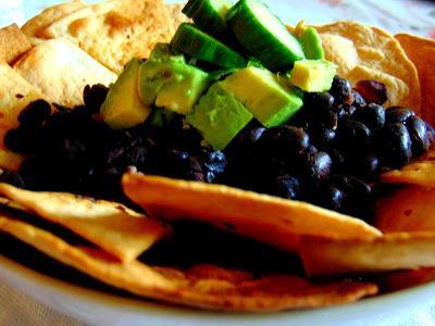 Nacho à la patate douce et aux haricots noirs