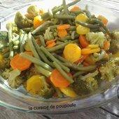 Légumes vapeur (haricots, carottes, petit pois et brocolis) au thermomix - La cuisine de poupoule