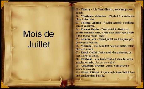 Divers - quelques dictons du mois de Juillet