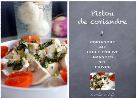 Salade de champignons au pistou de coriandre 2