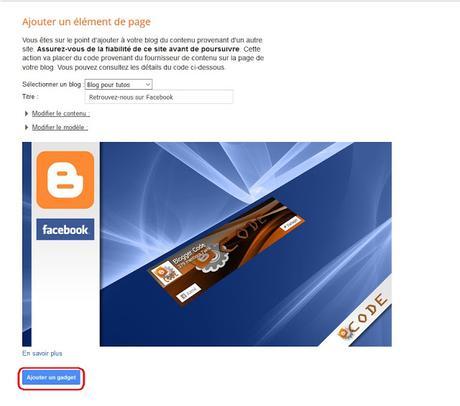 [Tuto n°3] Comment ajouter le gadget Facebook sur son blog ?