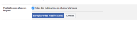 Facebook propose les mises à jour de statuts multilingues
