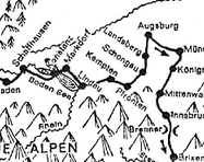 L´itinéraire de Michel de Montaigne dans le sud de l´Allemagne en 1580