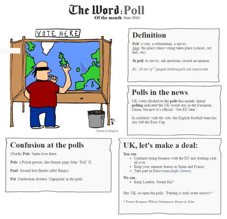 The Word of the Month (JUNE 2016) :  POLL