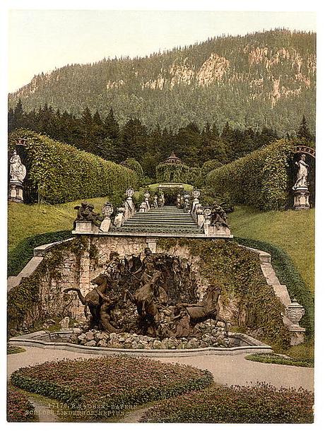 Le château de Linderhof en photochromes (vers 1890-1900)