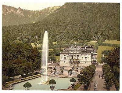 Le château de Linderhof en photochromes (vers 1890-1900)