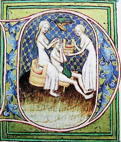 Le bain, au Moyen-âge