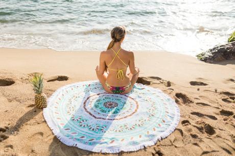 serviette de plage amazon ronde bon plan