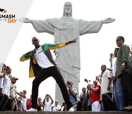 Usain Bolt en piste à Rio