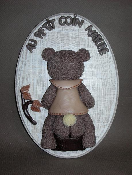 Plaque de porte WC avec ourson