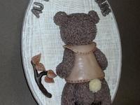 Plaque de porte WC avec ourson