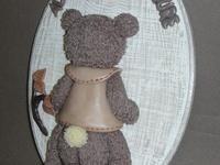 Plaque de porte WC avec ourson