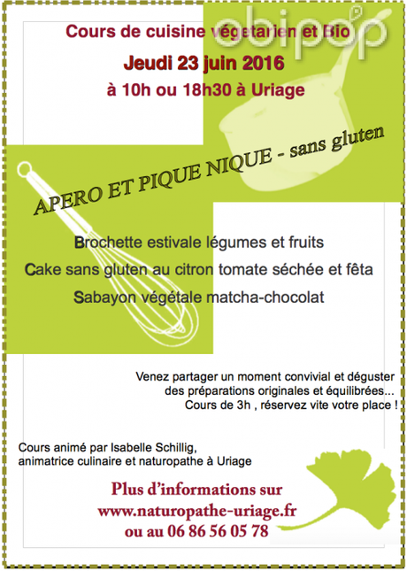 Atelier de cuisine bio  OnVaSortir! Grenoble