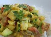 Curry jaune courgette nouilles