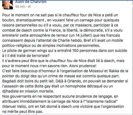 Nice : Alain Marschall (BFM TV) exclut la piste terroriste 10min avant que Daesh ne le revendique 