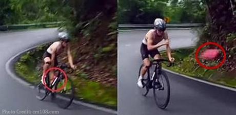 Thaïlande, Doi Suthep, palme d'or de la bêtise a un cycliste Australien