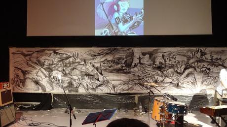 concert dessiné fresque pour Festival BD6Né