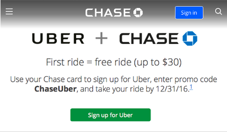 Partenariat Uber + Chase