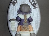 Plaque de porte WC avec fillette en porcelaine froide Plaque de porte WC avec fillette en porcelaine froide