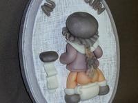 Plaque de porte WC avec fillette en porcelaine froide Plaque de porte WC avec fillette en porcelaine froide