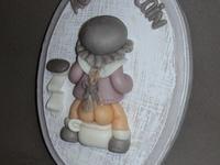 Plaque de porte WC avec fillette en porcelaine froide Plaque de porte WC avec fillette en porcelaine froide