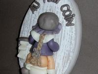 Plaque de porte WC avec fillette en porcelaine froide Plaque de porte WC avec fillette en porcelaine froide