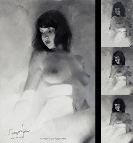 faye hsu – digitale illustration nude woman