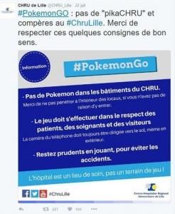 HÔPITAL: No #Pokemongo, merci ! – Réseau CHU