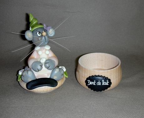 Boites à dents avec p'tite souris en porcelaine froide Boites à dents avec p'tite souris en porcelaine froide