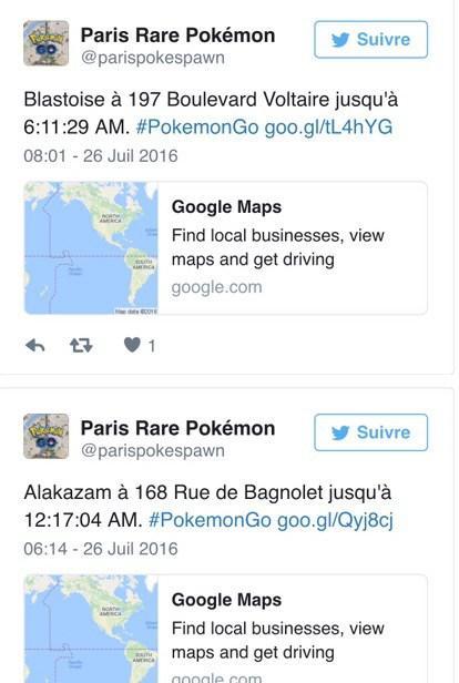 Paris Rare Pokémon : le radar sur Twitter qui vous permet de trouver des Pokémon rares !