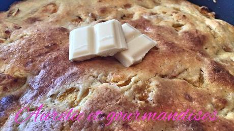 One pan Cookie (cookie géant à la poêle) chocolat blanc et abricot - Foodista challenge