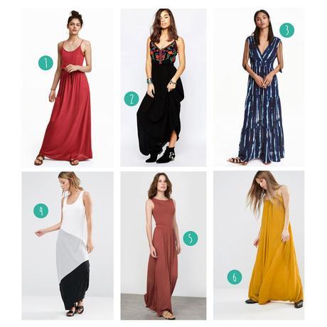 sélection de robes longues pour l'été : H&M, Asos, La Redoute...