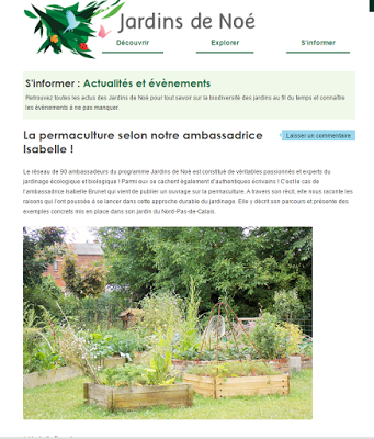 L'invitée du mois de Jardins de Noé