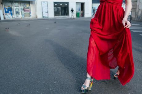 Scarlett jupe longue rouge