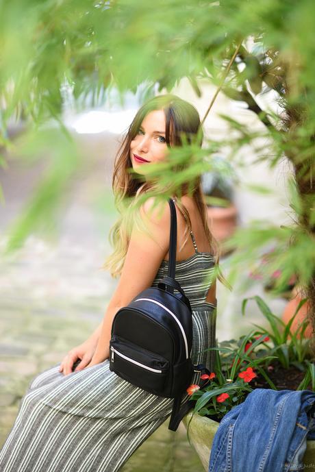 combinaison à rayures pull & bear