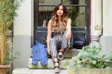 comment porter la combinaison à rayure façon decontracté blog mode